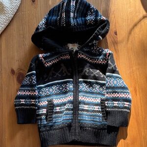 Joe Fresh Kids' Hockey Pattern Hoodie - Black and Blue